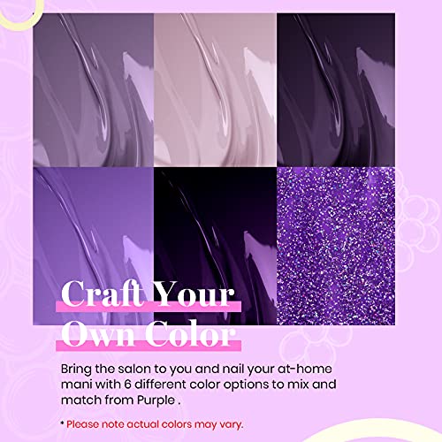 Beetles Purple Gel Nail Polish Set, 6 Colors Gel Polish Purple Glitter Summer Pastel Pink Nail Polish Soak Off U v LED Gel Nail Kit Diy Nail Art Manicure at Home Gift for Women, 2024 New Trend