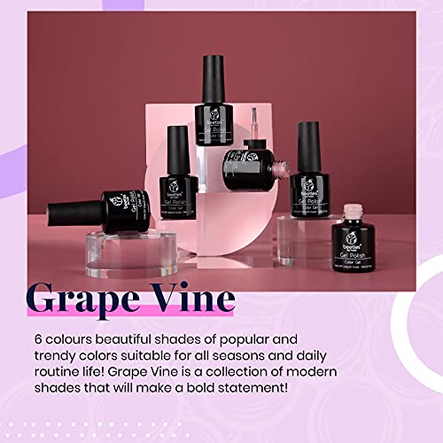 Beetles Purple Gel Nail Polish Set, 6 Colors Gel Polish Purple Glitter Summer Pastel Pink Nail Polish Soak Off U v LED Gel Nail Kit Diy Nail Art Manicure at Home Gift for Women, 2024 New Trend