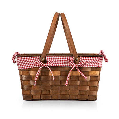 Kansas Handwoven Wood Picnic Basket