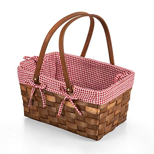 Kansas Handwoven Wood Picnic Basket