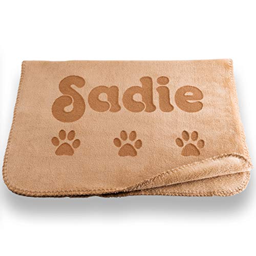 Custom Catch Personalized Dog Blanket - Gray or Beige - Small