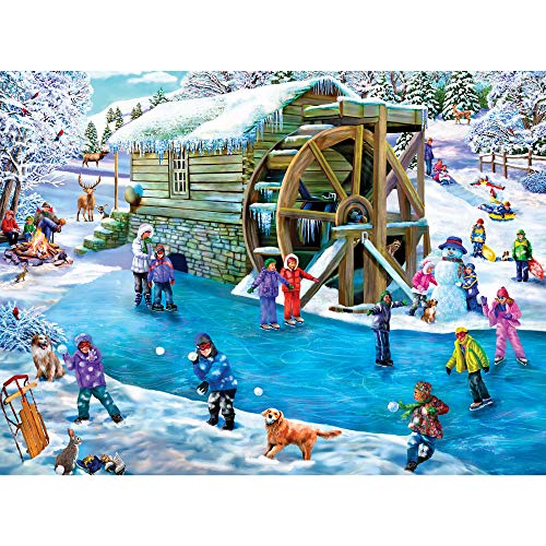 Bits and Pieces – 4-in-1 Multi-Pack - 1000 Piece Jigsaw Puzzles for Adults – 1000 pc River Escapades Puzzle Set Bundle by Artist Mary Thompson - 20" x 27"