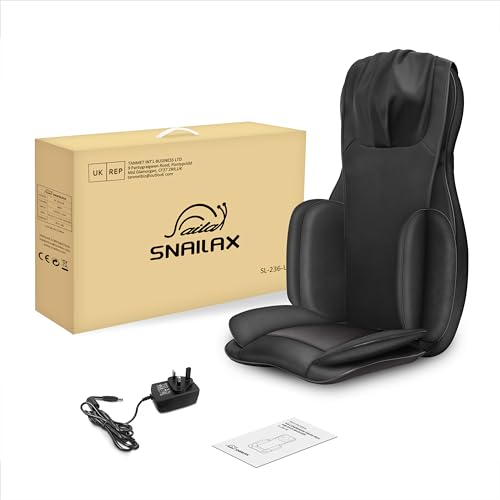 Snailax Neck and Back Massager with Heat, Full Body Massage Chair Pad with Compression, Shiatsu Kneading Seat Portable, Seat Massager