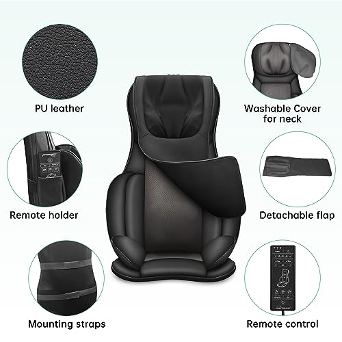 Snailax Neck and Back Massager with Heat, Full Body Massage Chair Pad with Compression, Shiatsu Kneading Seat Portable, Seat Massager