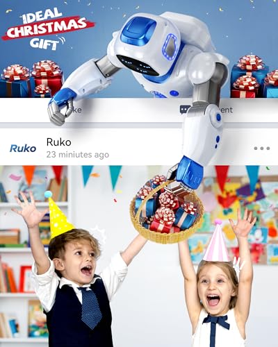 Ruko 1088 Smart Robots for Kids, Large Programmable Interactive RC Robot with Voice Control, APP Control, Present for 4 5 6 7 8 9 Years Old Kids Boys and Girls