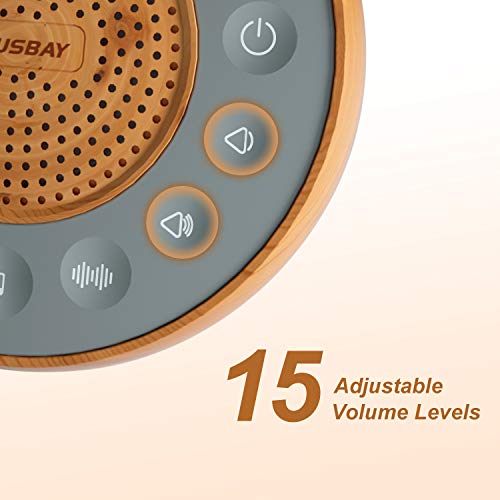 Housbay White Noise Machine with 31 Soothing Sounds, 5W Loud Stereo Sound, Auto-Off Timer, Adjustable Volume, Sleep Sound Machine for Baby, Kid, Adult -Wood Grain