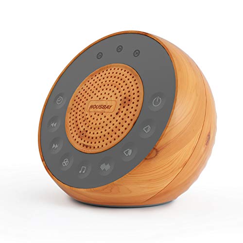 Housbay White Noise Machine with 31 Soothing Sounds, 5W Loud Stereo Sound, Auto-Off Timer, Adjustable Volume, Sleep Sound Machine for Baby, Kid, Adult -Wood Grain