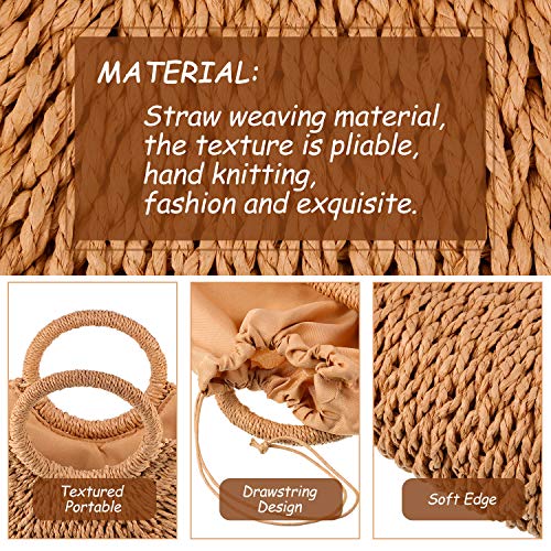 Straw Tote Bag Summer Beach Bag Handmade Straw Rattan Woven Handbag for Women Travel