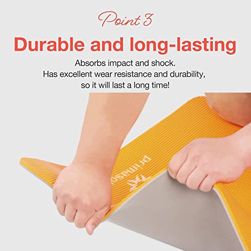 Primasole Yoga Mat Eco-Friendly Material 1/2"(10mm) Non-Slip Yoga Pilates Fitness at Home & Gym Twin Color Coral Red/Gray