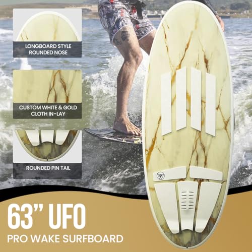 South Bay Board Co. - 63” / 54" / 52" Wakesurf Board - Best Performance Wake Surfboards for Kids & Adults - Durable Compressed Fiberglassed Wake Surf Board - Pre-Installed Wax-Free Foam Traction