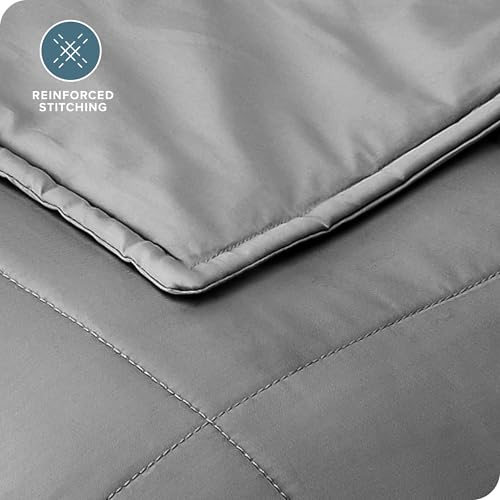 Bare Home Weighted Blanket for Adults 30lb (60" x 80") - All-Natural 100% Cotton - Premium Heavy Blanket Nontoxic Glass Beads (Light Grey, 87"x80")