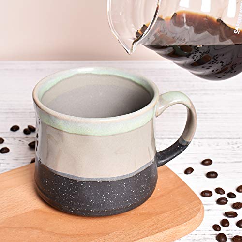 Bosmarlin Large Ceramic Coffee Mug, Big Tea Cup, 7 Colors to Choose, 21 Oz, Dishwasher and Microwave Safe, 1 PCS… (Grey)