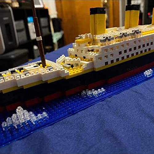 Titanic Ship Model Building Block Set, 3D Puzzle Sets DIY Educational Toys, Bricks Toy-with 1860Pcs Micro Mini Blocks, Ideal Gift for Kids & Adults