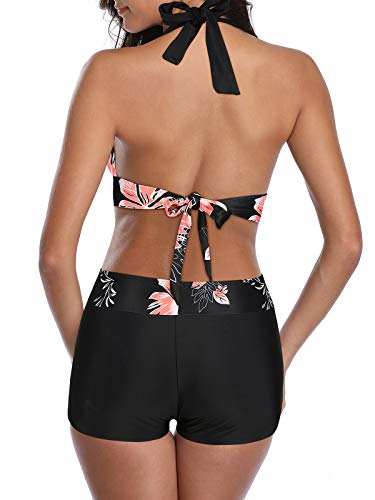 Century Star Women Two Piece Swimsuit Athletic Bathing Suits for Women Ruffled Tummy Control High Waisted Swimsuits