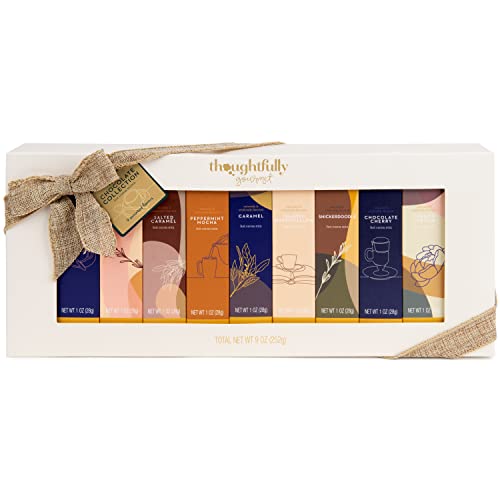 Gourmet Hot Chocolate Gift Set, Flavors Include Salted Caramel, Peppermint, French Vanilla and More, Packaged in Gift Box with Bow, Set of 9