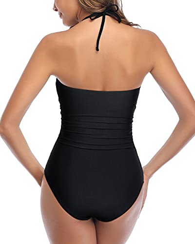 Tempt Me Women Sexy Cutout One Piece Swimsuits Tummy Control High Waisted Halter Front Tie Knot Bathing Suit