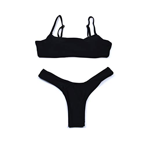 meioro Bikini Set Swimsuits for Women Low Waisted Two Piece Swimwear with Brazilian Push up Top Cheeky Bottom Bathing Suits