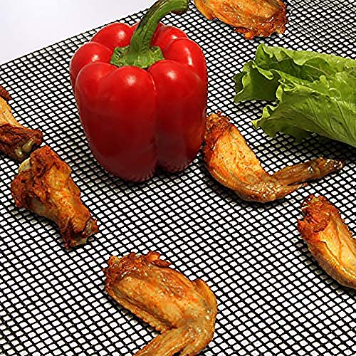 LOOCH BBQ Mesh Grill Mat Set of 5 - Heavy Duty Nonstick Mesh Grilling Mats & Barbecue Accessories - Reusable and Easy to Clean - Works on Gas, Charcoal, Electric Grill and More - 15.75 x 13 Inch