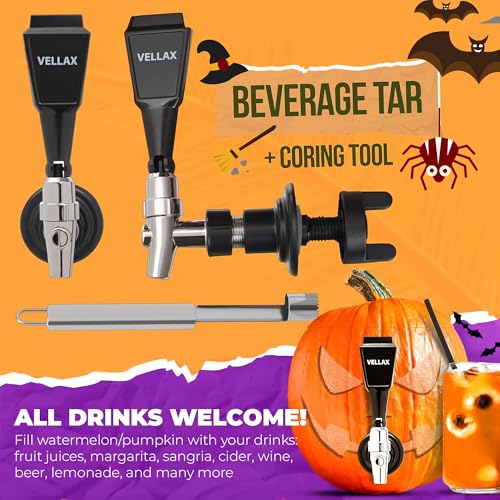 Watermelon Tap Beverage Dispenser Kit - Fruit Keg Tapping Kit & Coring Tool - Juice DIY Spigot, Beer Faucet, Great Spout to Turn Halloween Pumpkins into Ice Tea & Alcohol Drink Party Cocktails