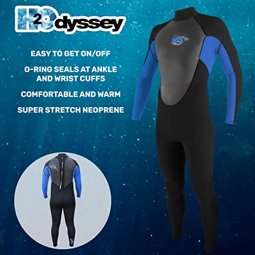 3/2mm Men's Vapor Back Zip Wetsuit for Men - Mens Long Sleeve Swimsuit for Surf Board and Deep Sea Diving