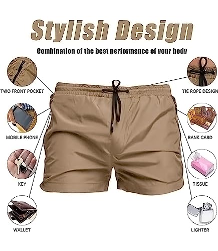 Mens Swim Trunks Quick Dry Swimwear Zipper Pockets, Swim Shorts with Mesh Lining