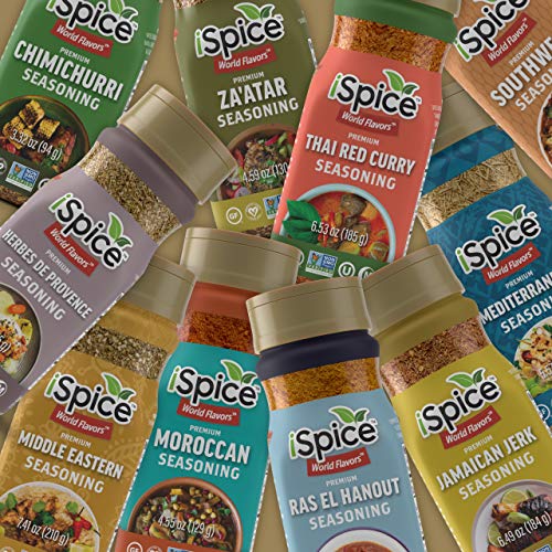 iSpice Starter Spice Set- Seasonings for Cooking, Spices and Seasonings Sets, Spices Variety Pack, Cooking Gifts for Men Home Basic Spice Set (12 Pack World Flavor Premium)