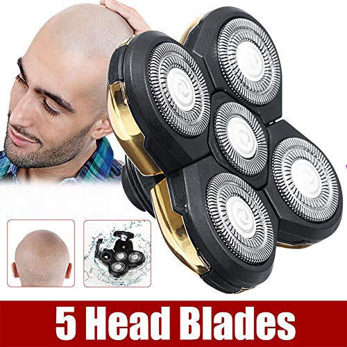 5 Heads Beard Cutter, Universal Electric Razor Shaver Head Men's Electric Shaver Heads Blades, Rotary 4D Cutter Head Double Ring Blade Shaver Head