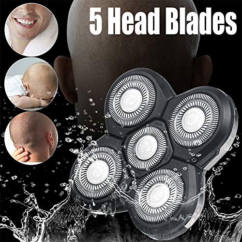 5 Heads Beard Cutter, Universal Electric Razor Shaver Head Men's Electric Shaver Heads Blades, Rotary 4D Cutter Head Double Ring Blade Shaver Head