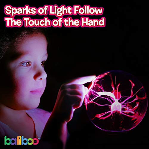 BALIBOO Plasma Ball Light, 6 Inches, Touch and Sound Activated Lightning Globe, Magical, Interactive, Mood Setting, Fun and Science Lamp, Prop for Parties, Gift for Kids and Adults