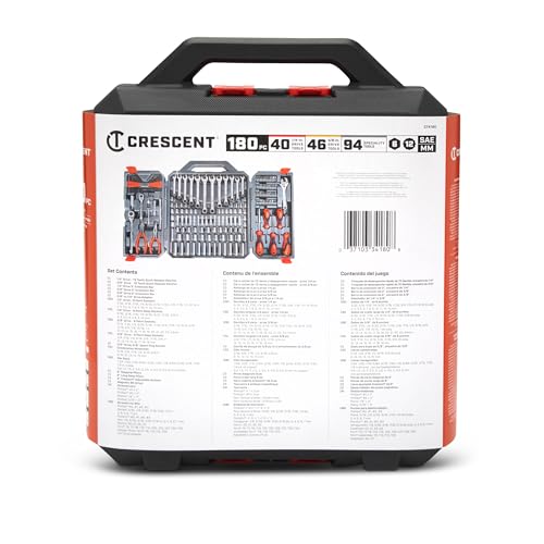 Crescent 180 Piece Professional Tool Set in Tool Storage Case - CTK180