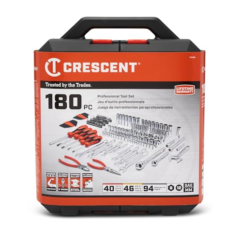 Crescent 180 Piece Professional Tool Set in Tool Storage Case - CTK180