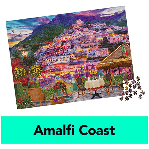 2-Pack of 1000-Piece Jigsaw Puzzles, Amalfi Coast & Japan Garden | Puzzles for Adults and Kids Ages 8+, Amazon Exclusive