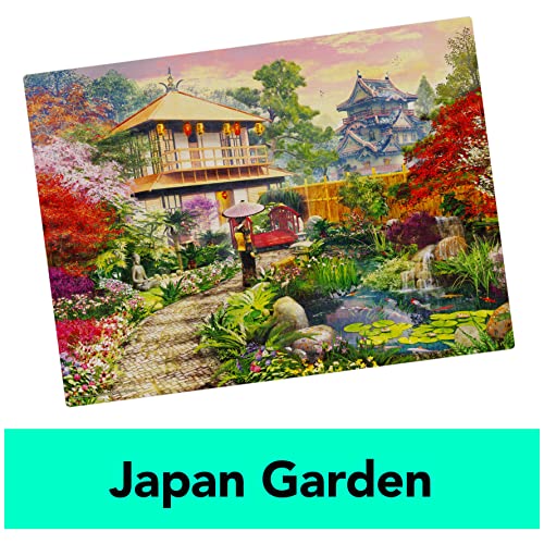 2-Pack of 1000-Piece Jigsaw Puzzles, Amalfi Coast & Japan Garden | Puzzles for Adults and Kids Ages 8+, Amazon Exclusive