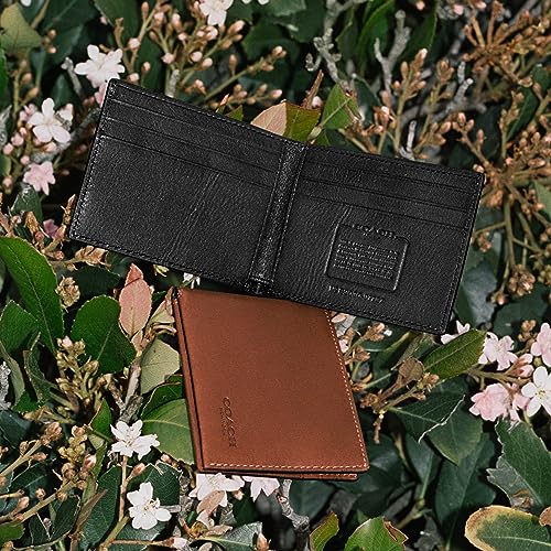 Coach Slim Bifold in Sport Calf, Black, One Size