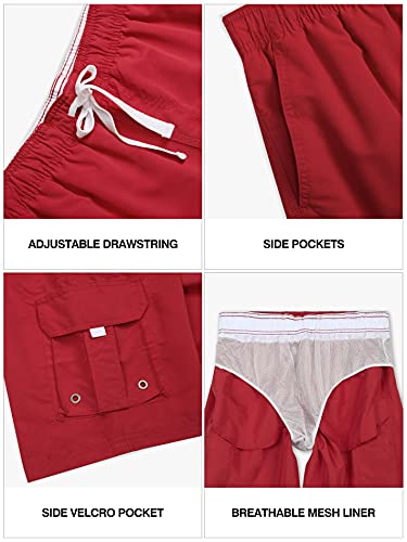 Actleis Mens Swim Trunks Long Board Shorts Quick Dry Beach Swimming Shorts with Soft Mesh Lining and Cargo Pocket