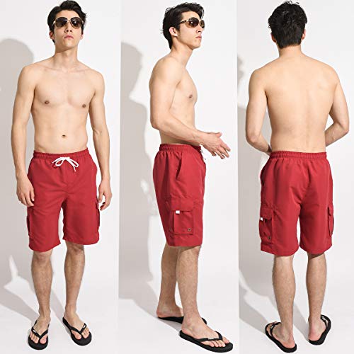 Actleis Mens Swim Trunks Long Board Shorts Quick Dry Beach Swimming Shorts with Soft Mesh Lining and Cargo Pocket