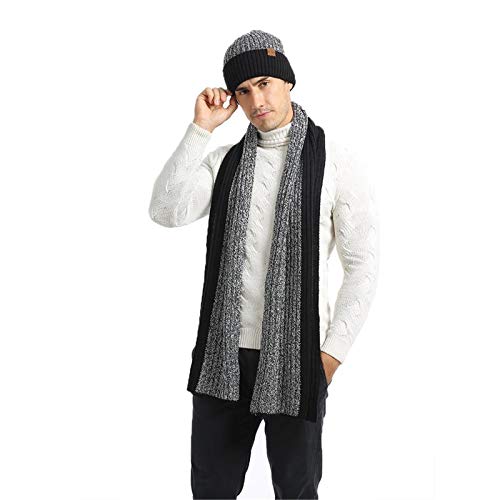 Honnesserry Winter Hats Scarf for Men with Touchscreen Gloves Warm Men's Scaves and Beanie Hat Themal Gloves Set