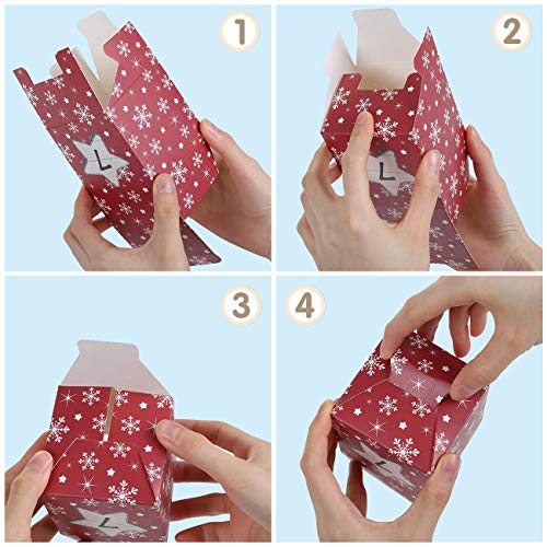 Christmas Advent Calendar Box 2024, 24 Days Countdown to Christmas Printed Cardboard Gift Treasure Box - Make & Fill Your Own Advent Calendar for Party Present Decoration