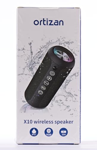 Ortizan Portable Bluetooth Speaker,IPX7 Waterproof Wireless Speakers with 24W Loud Stereo Sound,Deep Bass,Bluetooth 5.3,RGB Lights,Dual Pairing,30H Playtime for Home/Outdoor/Party/Beach,Gift Ideas