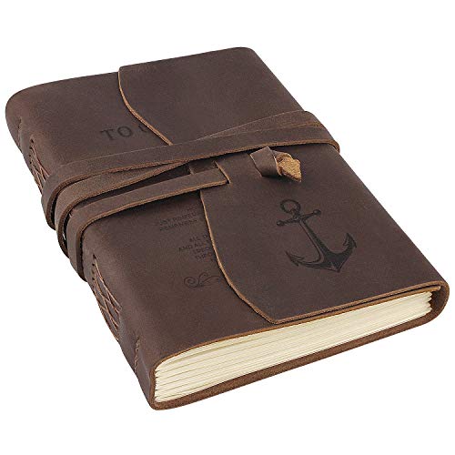 Premium Handmade Leather Journal Personalized Antique Writing Notebooks 7x5 Inch Unlined Leather Bound Daily Notepad for Men Perfect Son Gifts at Birthday, Graduation for Art Sketchbook, Travel Diary