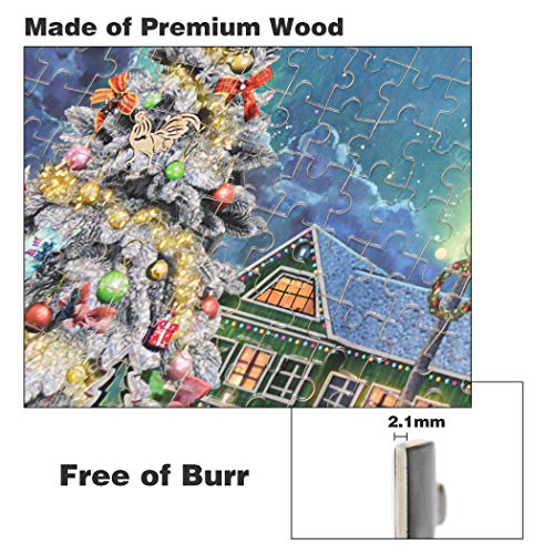 Becko US Puzzles 1000 Piece for Adults and Kids, Wooden Jigsaw Puzzles 1000 Pieces, Christmas and Holiday (Snow Scene)