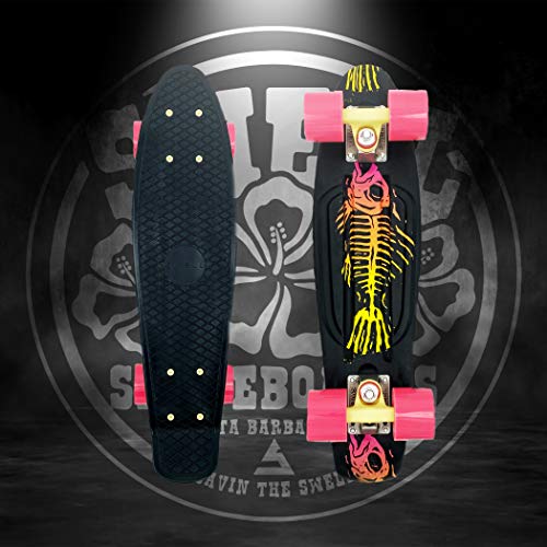 22 inch and 28 Inch Plastic Retro Mini Cruiser Complete Skateboard for Beginners, Boys, Girls, Youths, Teens, Adults, and College Students.