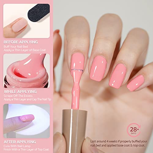 GAOY Pastel Gel Nail Polish Set of 6 Colors Pink Green Blue Gel Polish Kit for Salon Gel Manicure and Nail Art DIY at Home, Gift for Women