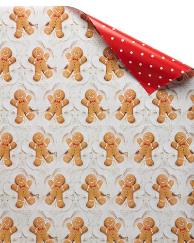 American Greetings 120 sq. ft. Vintage Christmas Wrapping Paper Bundle, Gingerbread, Ornaments, Peppermints (3 Extra Wide Rolls 40 in. x 12 ft.)