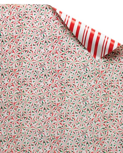 American Greetings 120 sq. ft. Vintage Christmas Wrapping Paper Bundle, Gingerbread, Ornaments, Peppermints (3 Extra Wide Rolls 40 in. x 12 ft.)