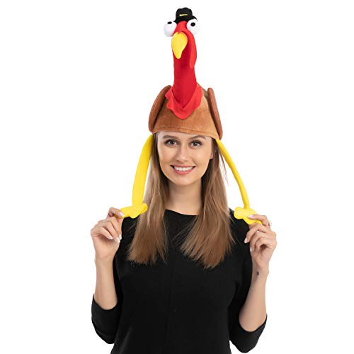 JOYIN 2PCS Turkey Gobbler Hats, Turkey Trots Dress Up Party,Thanksgiving Novelty Hats Role Play & Carnival Cosplay,Thanksgiving Costume Hats, Thanksgiving Accessories,Thanksgiving Party Favor Supplies