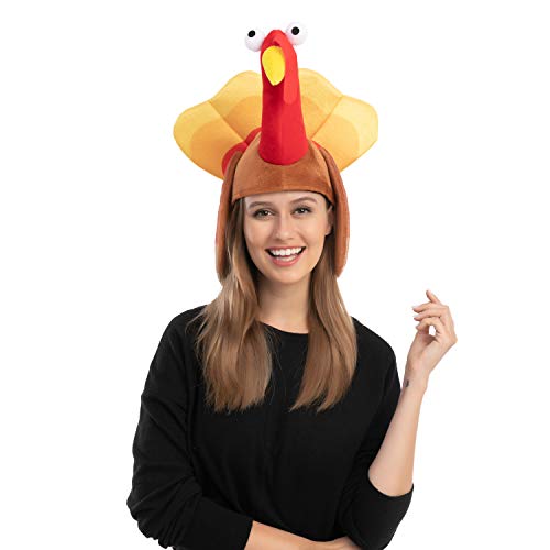 JOYIN 2 PCS Silly Thanksgiving Turkey Cap, Novelty Hats for Thanksgiving Night Event Dress-up Party, Thanksgiving Costume Hats for Role Play Carnival Cosplay, Thanksgiving Decoration & Accessories