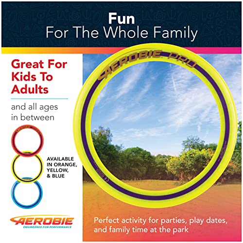 Aerobie Pro Ring Outdoor Flying Disc, 14 inches, Yellow