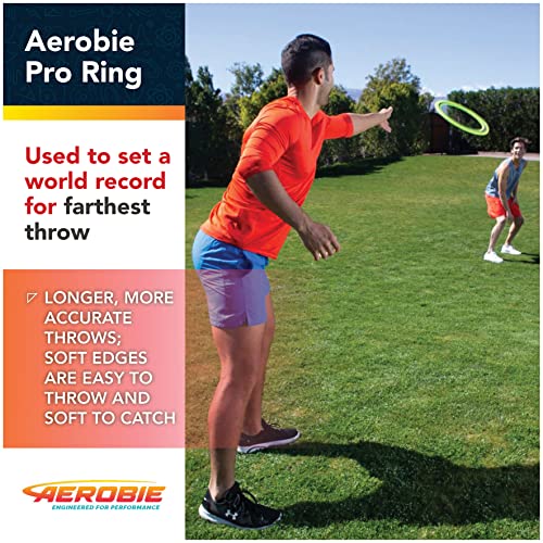 Aerobie Pro Ring Outdoor Flying Disc, 14 inches, Yellow