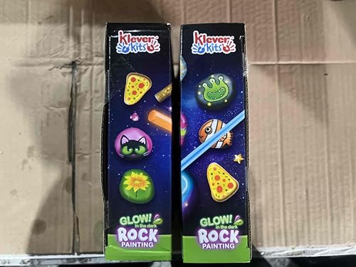 JOYIN 12 Rock Painting Kit- Glow in The Dark Rock Kit, Arts and Crafts for Kids Ages 6-12, Art Supplies, Kids Craft Paint Kits, Arts & Crafts Toy for Boys Girls Birthday Party Gift